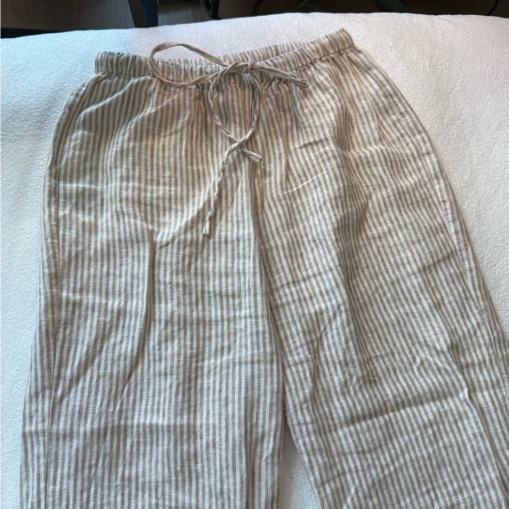 Reformation Olina Linen Pants - Sand XS